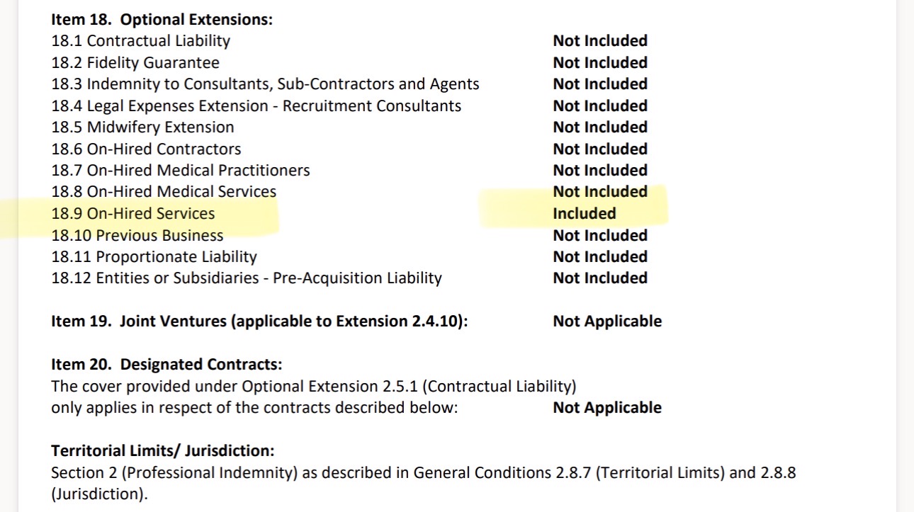 Correct Labour Hire Insurance Extension Example Correct Labour Hire Insurance Extension Example