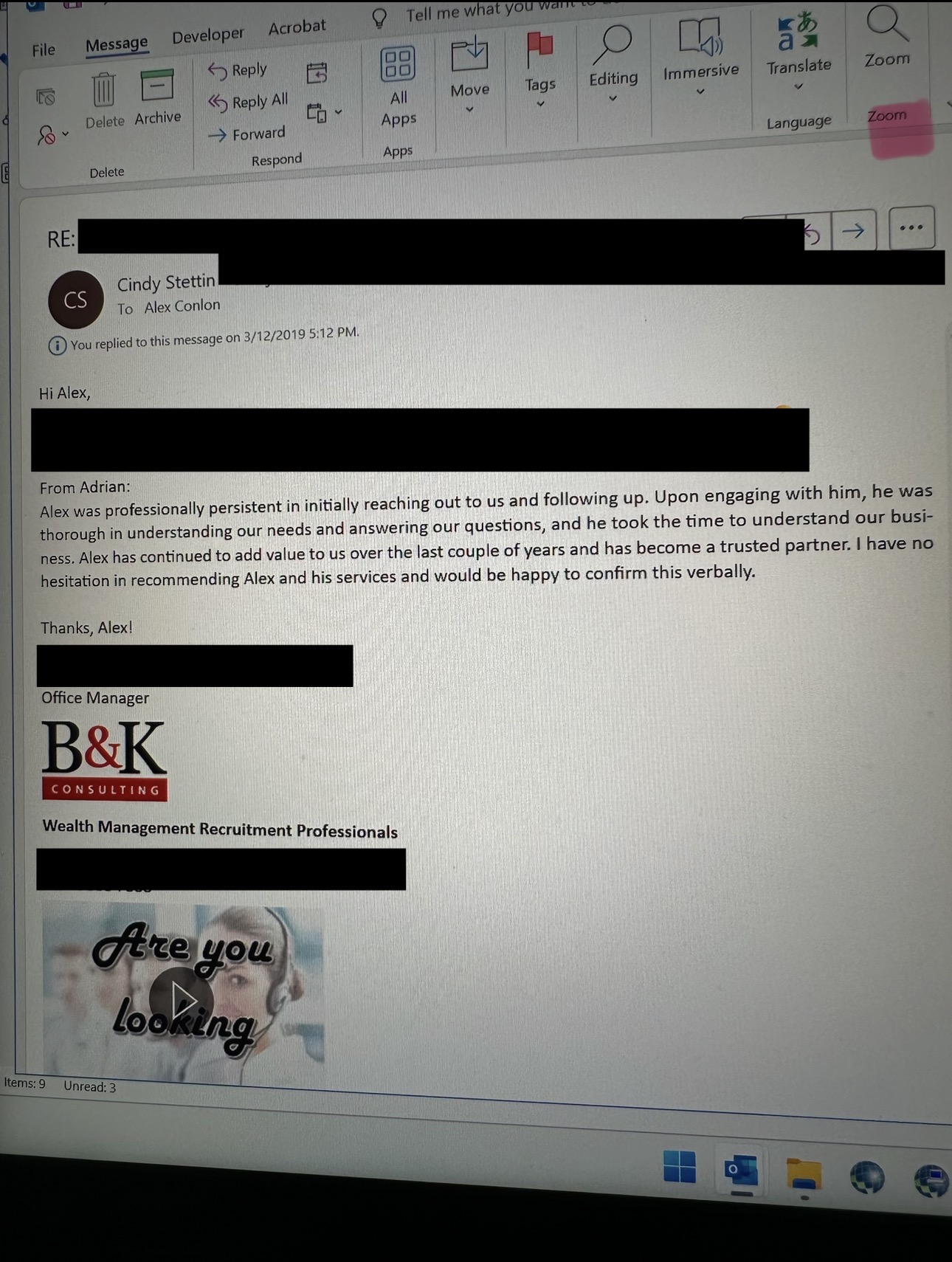 Testimonial Adrian Karloci Testimonial from Adrian Karloci Labour Hire client for AMC Insurance Pty Ltd